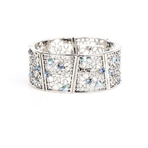 Paparazzi Silver Bracelet with Blue Highlights Spring Greeting Fashion Jewelry